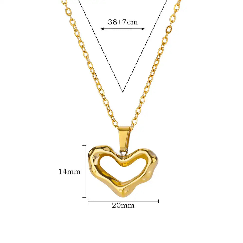 Gold Heart Pendant Necklace for Women