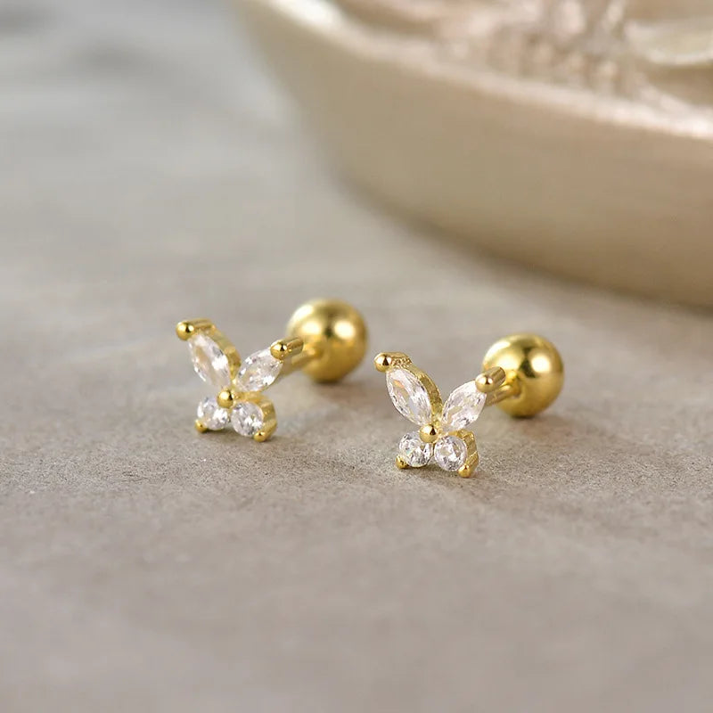 Women’s Gold Multi-Shape Stud Earrings (2PCS)