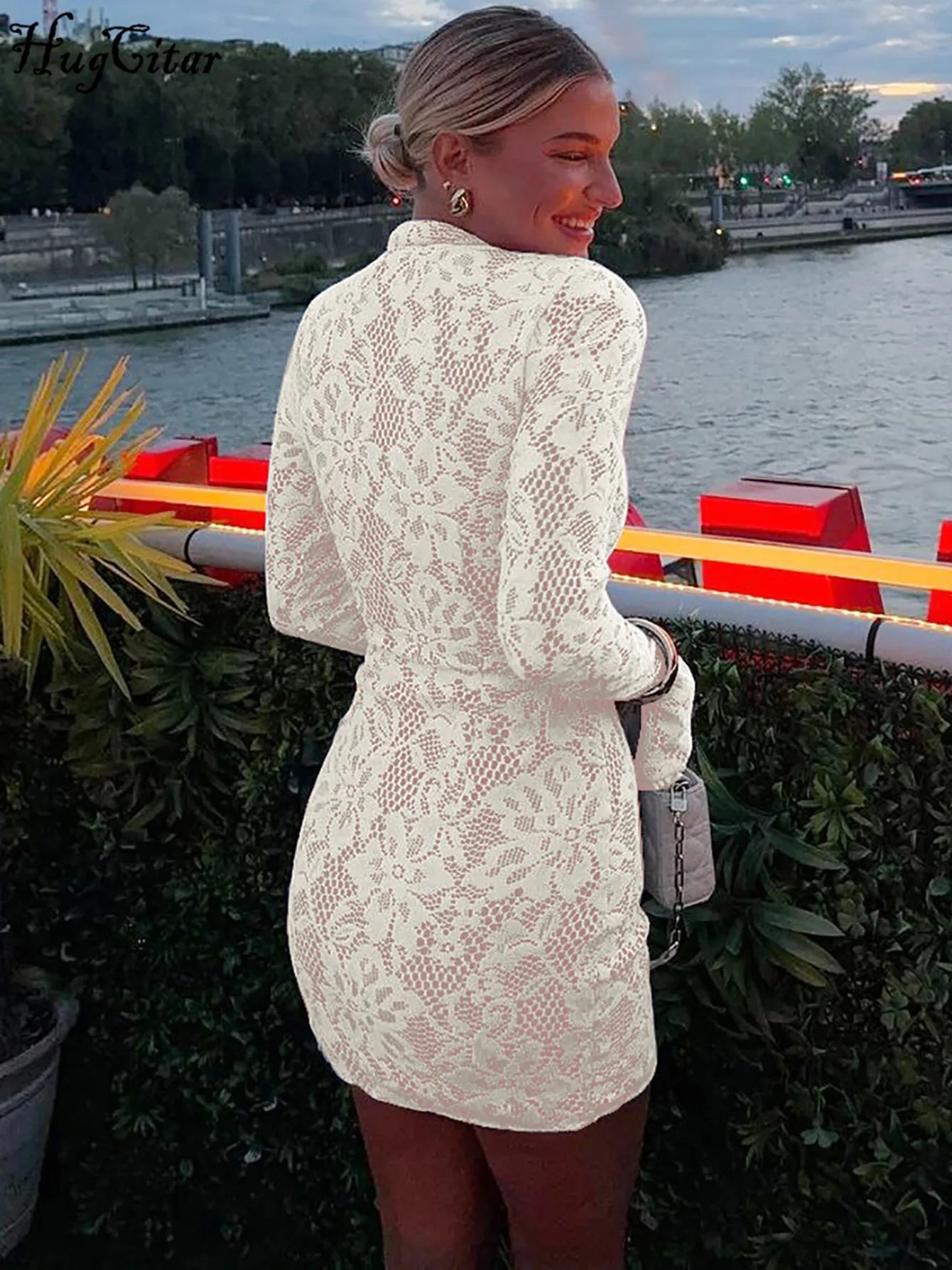 Turtleneck Flare Sleeve Party Dress