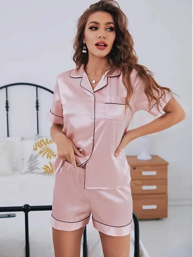 Women’s Summer Satin Sleepwear Set