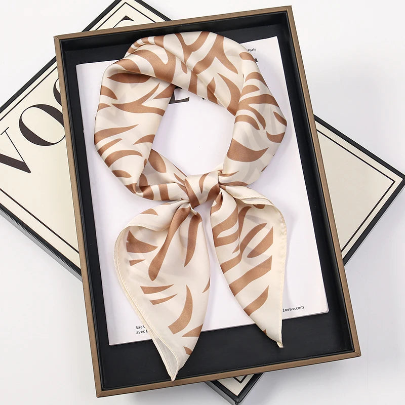 Luxury Satin Silk Square Scarf for Women