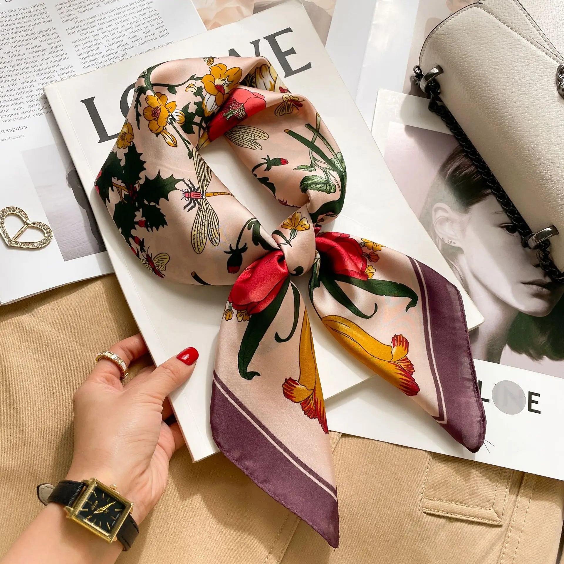 Women’s Printed Silk Square Scarf