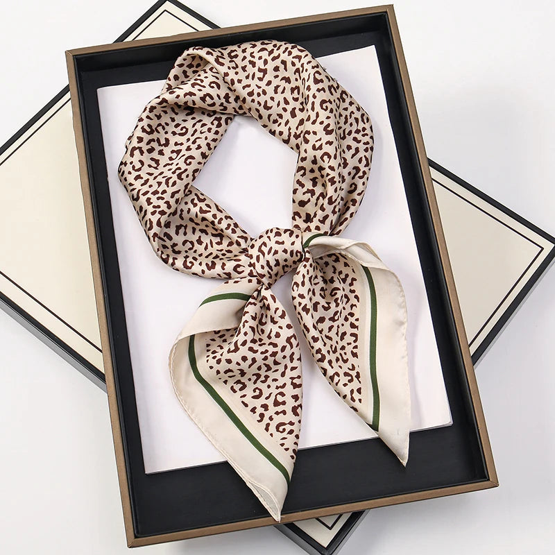 Silk-Feel Satin Square Scarf for Women