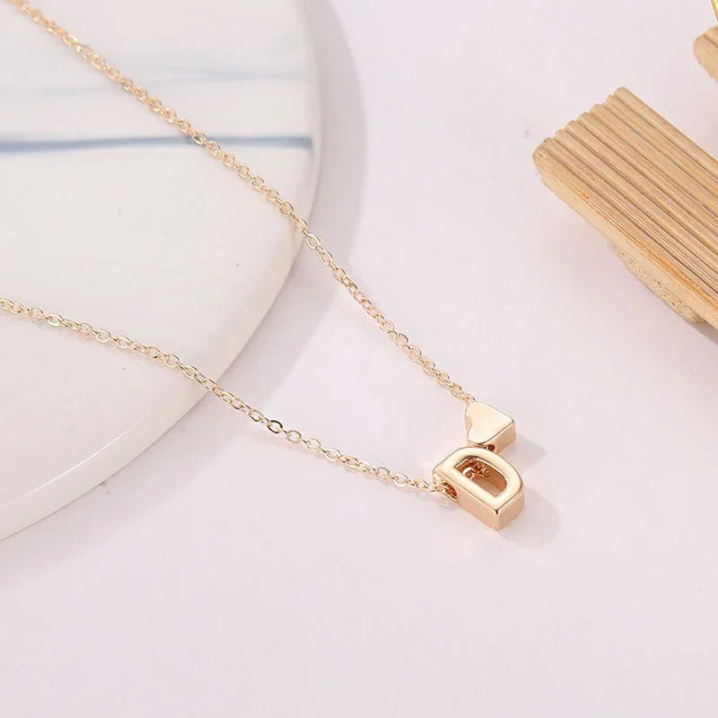 SUMENG Tiny Heart Initial Necklace for Women