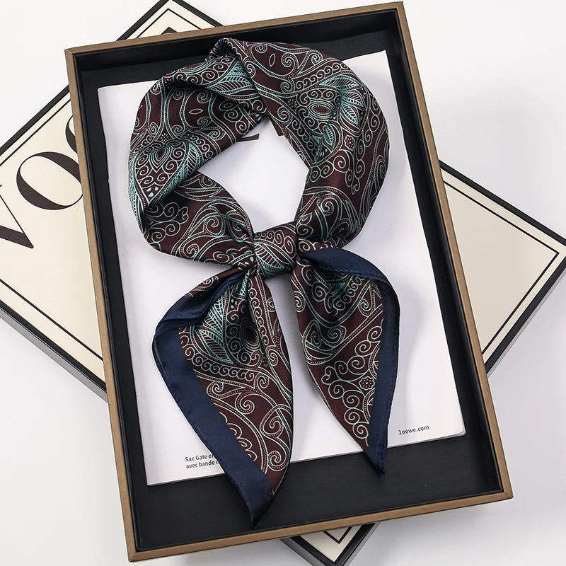 Luxury Satin Silk Square Scarf for Women