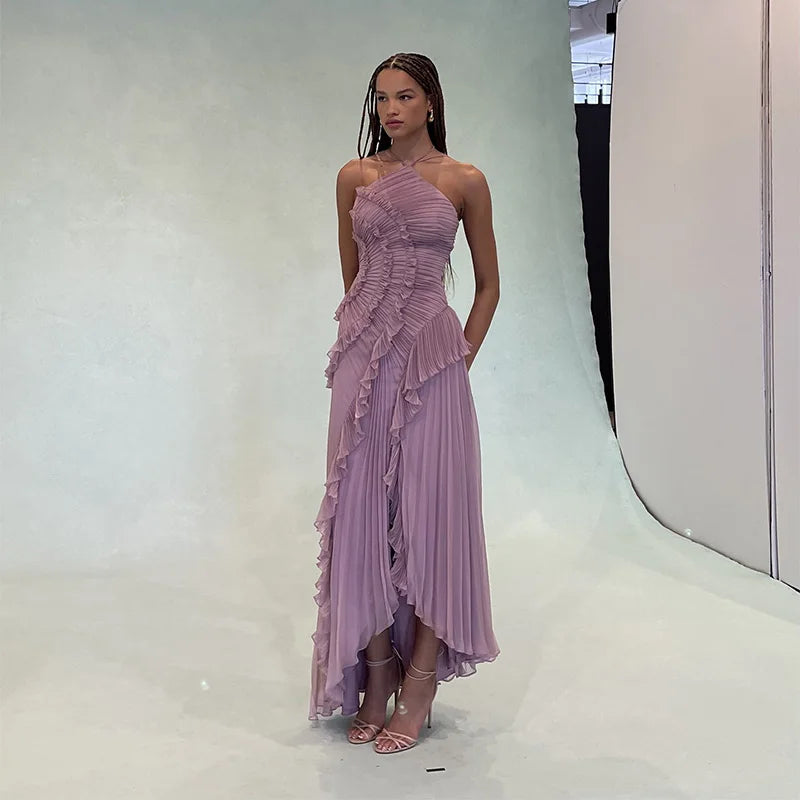 Elegant Halter Backless Maxi Dress